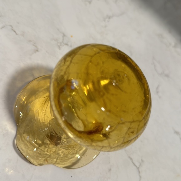 Amber crackle glass bud vase - Picture 6 of 6